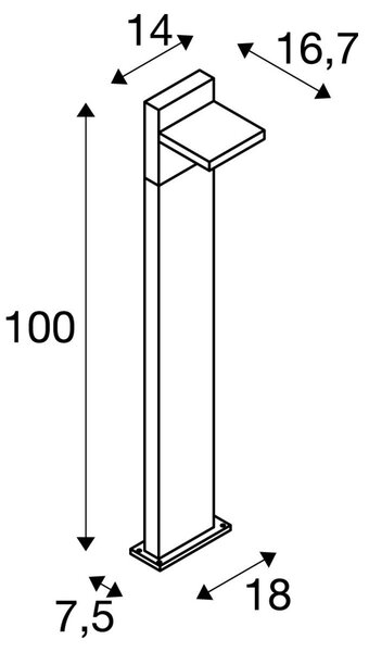 LA 1002992 ABRIDOR POLE 100 Outdoor, stojací LED svítidlo, IP55, antracitové, 3000/4000K - BIG WHITE (SLV)