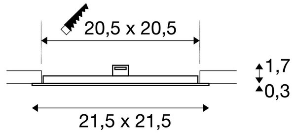 LA 1003013 SENSER 24 Indoor, stropní LED svítidlo, hranaté, bílé, 3000K - BIG WHITE (SLV)