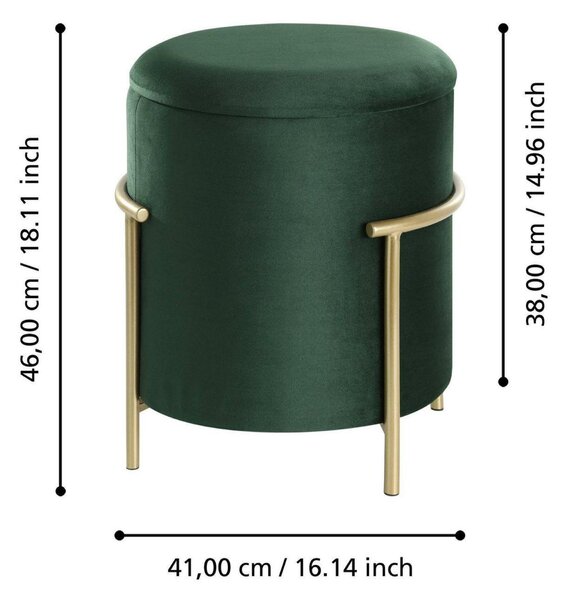 Eglo LIVING Taburet v.465 zelená/zlatá MASHIKE 424136