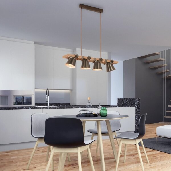 Briloner 4406-044 - Lustr na lanku TALE 4xE27/40W/230V hnědá