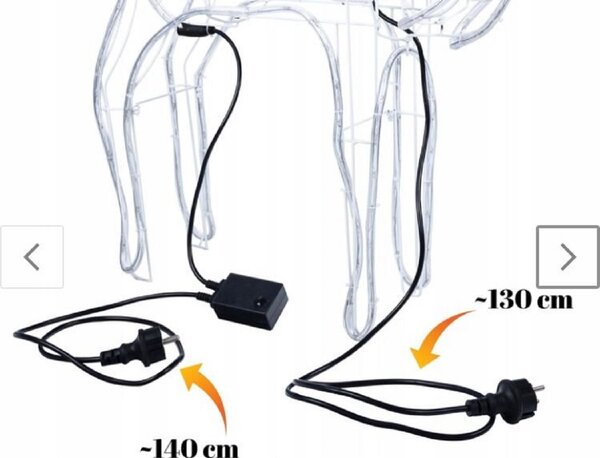 Venkovní vánoční LED sob se sáněmi – realistický pohyb hlavy, kovová konstrukce, 96 × 106 cm Barva: Modrá