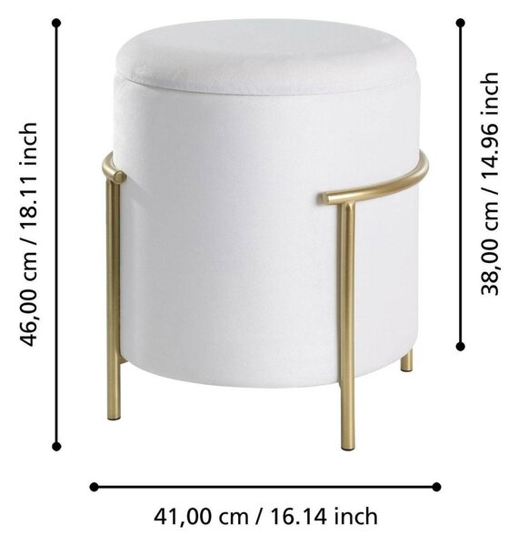 Eglo LIVING Taburetka v.465 bílá/zlatá MASHIKE 424135
