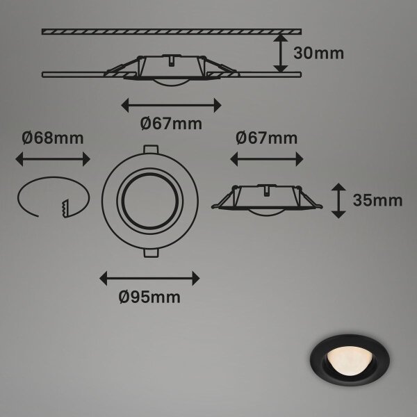 Briloner 7056-035 - SADA 3x LED Koupelnové podhledové svítidlo LED/3W/230V IP44