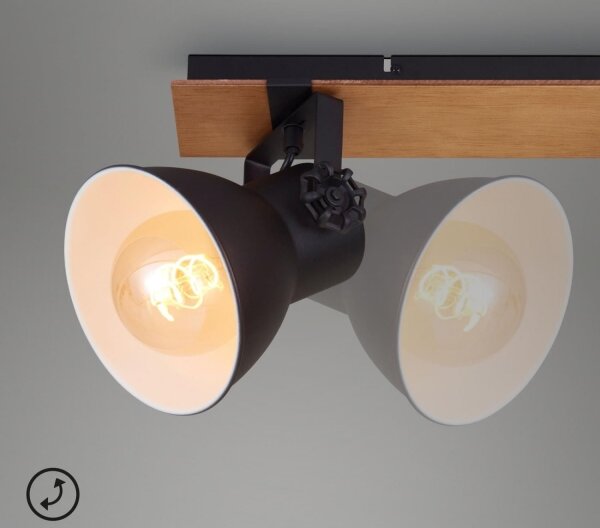 Briloner 2742-035 - Bodové svítidlo SPOTLIGHT 3xE27/40W/230V černá/hnědá