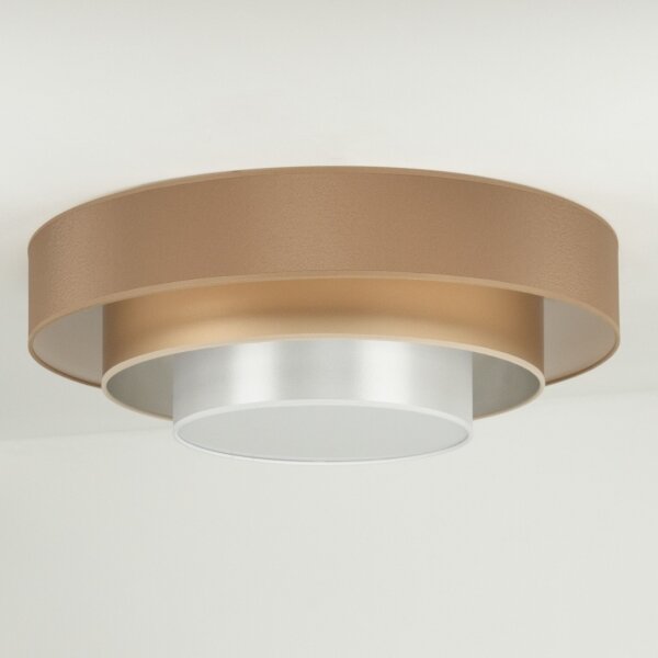 Duolla - LED Stropní svítidlo LUNETA LED/26W/230V pr. 60 cm 4000K hnědá/zlatá