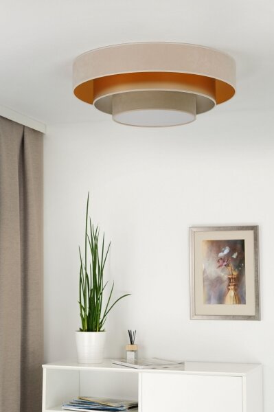 Duolla - LED Stropní svítidlo LUNETA LED/26W/230V pr. 60 cm 4000K krémová/zlatá