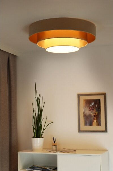 Duolla - LED Stropní svítidlo LUNETA LED/26W/230V pr. 60 cm 4000K béžová/zlatá