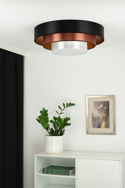 Duolla - LED Stropní svítidlo LUNETA LED/26W/230V pr. 60 cm 4000K černá/měděná