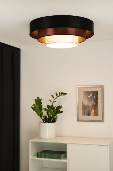 Duolla - LED Stropní svítidlo LUNETA LED/26W/230V pr. 60 cm 4000K černá/měděná