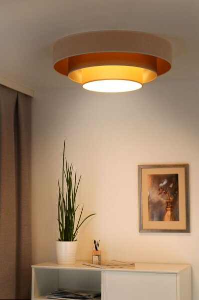Duolla - LED Stropní svítidlo LUNETA LED/26W/230V pr. 60 cm 4000K krémová/zlatá