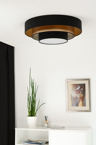 Duolla - LED Stropní svítidlo LUNETA LED/26W/230V pr. 60 cm 4000K černá/zlatá