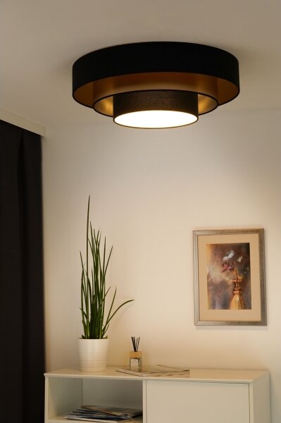 Duolla - LED Stropní svítidlo LUNETA LED/26W/230V pr. 60 cm 4000K černá/zlatá
