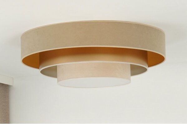 Duolla - LED Stropní svítidlo LUNETA LED/26W/230V pr. 60 cm 4000K béžová/zlatá
