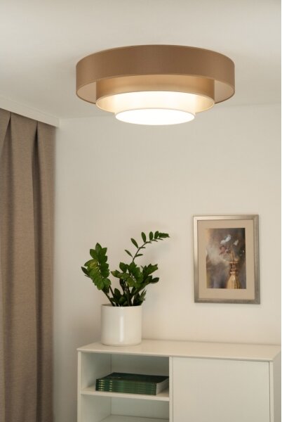 Duolla - LED Stropní svítidlo LUNETA LED/26W/230V pr. 60 cm 4000K hnědá/zlatá