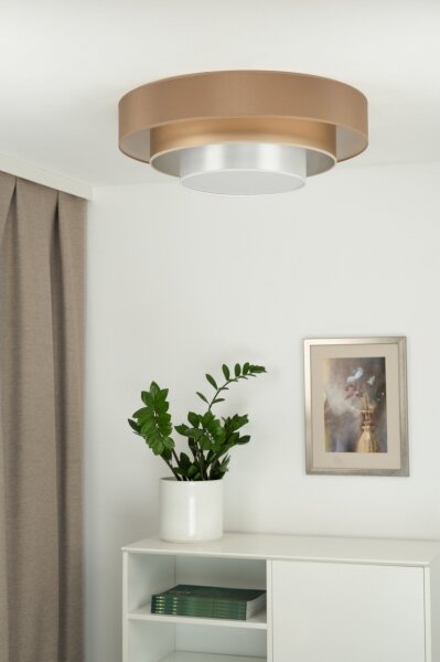 Duolla - LED Stropní svítidlo LUNETA LED/26W/230V pr. 60 cm 4000K hnědá/zlatá