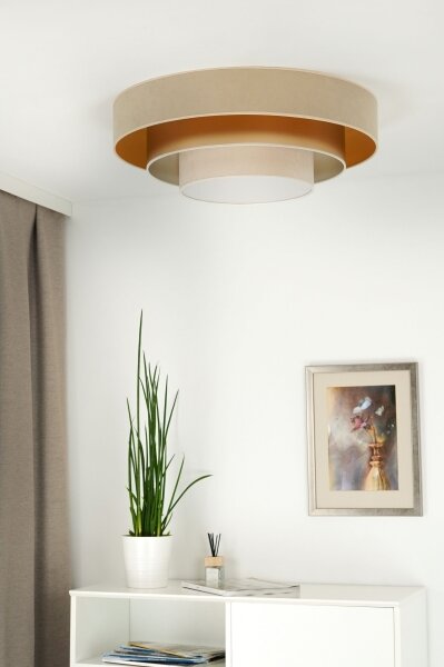 Duolla - LED Stropní svítidlo LUNETA LED/26W/230V pr. 60 cm 4000K béžová/zlatá