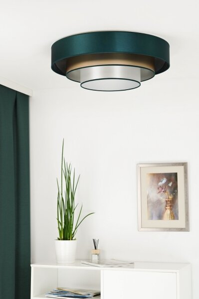 Duolla - LED Stropní svítidlo LUNETA LED/26W/230V pr. 60 cm 4000K zelená/zlatá