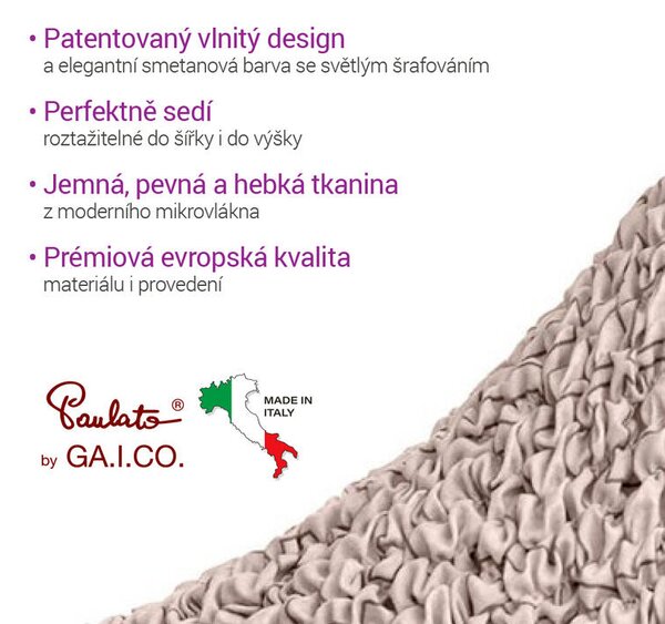 Bielastické potahy GRAFITI NOVÉ béžové křeslo (š. 60 - 110 cm)