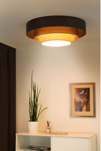 Duolla - LED Stropní svítidlo LUNETA LED/26W/230V pr. 60 cm 4000K hnědá/zlatá