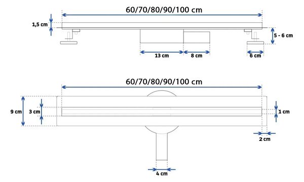 Odtokový žlab NEO Slim Pro brushed copper 60