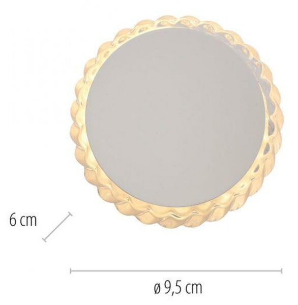 JUST LIGHT LED nástěnné svítidlo bílé křišťálový okraj kruhové 3000K teplá bílá velmi dekorativní 3000K LD 18700-16