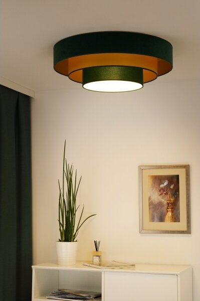 Duolla - LED Stropní svítidlo LUNETA LED/26W/230V pr. 60 cm 4000K zelená/zlatá