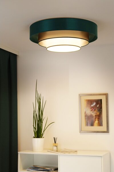 Duolla - LED Stropní svítidlo LUNETA LED/26W/230V pr. 60 cm 4000K zelená/zlatá