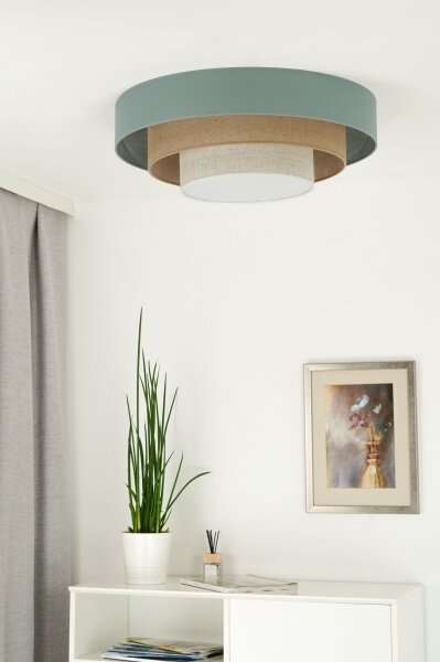 Duolla-LED Stropní svítidlo LUNETA LED/26W/230V pr. 60 cm 4000K tyrkysová/béžová