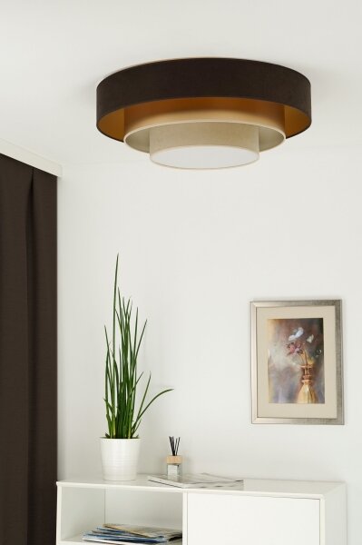 Duolla - LED Stropní svítidlo LUNETA LED/26W/230V pr. 60 cm 4000K hnědá/zlatá