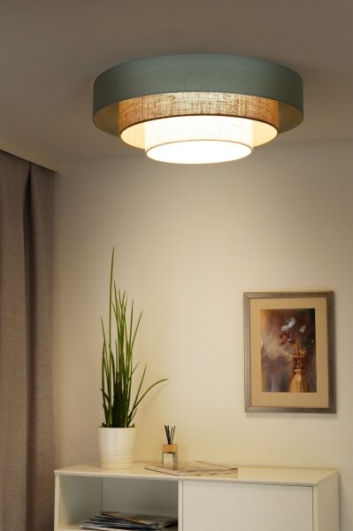 Duolla-LED Stropní svítidlo LUNETA LED/26W/230V pr. 60 cm 4000K tyrkysová/béžová
