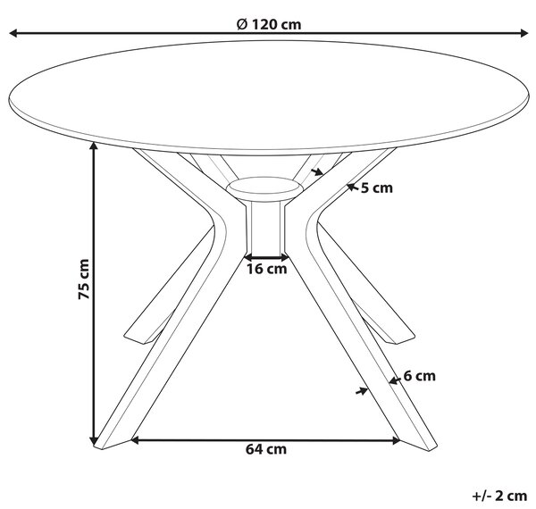 Jídelní stůl TYMIS Tmavý mahagon 120 cm 120 cm