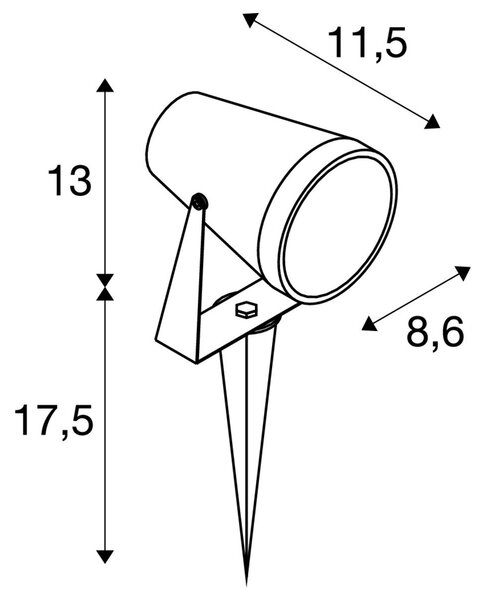 LA 1004757 SAMRINA SP single QPAR51 venkovní svítidlo s bodcem černé - BIG WHITE (SLV)