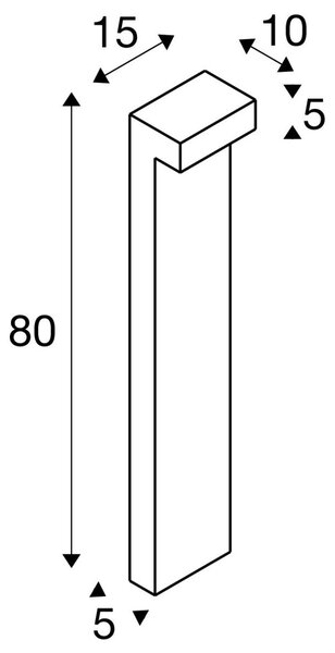 LA 1003538 L-LINE OUT 80 FL Pole venkovní LED stojací svítidlo horizontální antracit CCT switch 3000/4000 K - BIG WHITE (SLV)