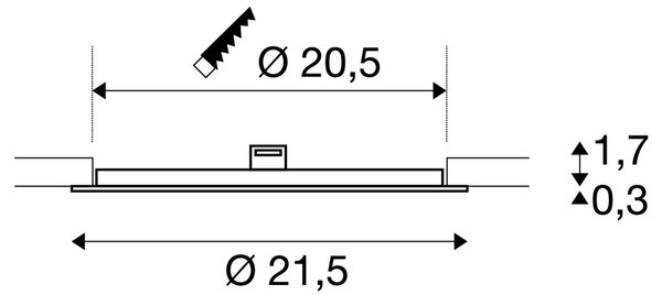 LA 1004696 SENSER 24 DL vnitřní LED stropní zápustné svítidlo kulaté bílé, 4000 K - BIG WHITE (SLV)