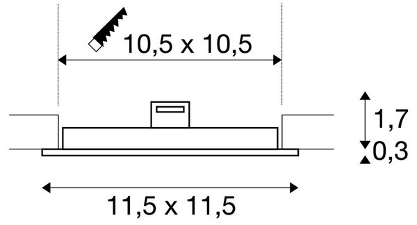 LA 1004697 SENSER 12 DL vnitřní LED stropní zápustné svítidlo hranaté bílé, 4000 K - BIG WHITE (SLV)