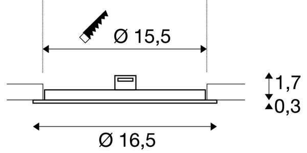 LA 1004695 SENSER 18 DL vnitřní LED stropní zápustné svítidlo kulaté bílé, 4000 K - BIG WHITE (SLV)