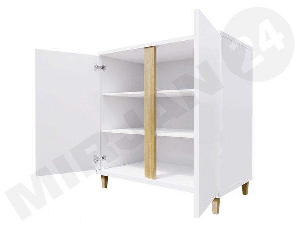 Skříňka Anrok 90 AR03, Barva: bílá / bílý lesk 5902928392470