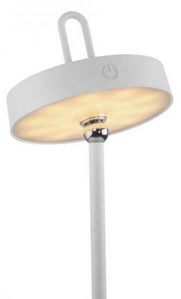 JUST LIGHT LED stolní lampa bílá na baterie dotykový stmívač ochrana proti stříkající vodě USB 2700K LD 19310-16