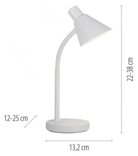 JUST LIGHT LED stolní lampa bílá s vypínačem flexibilní na psací stůl 3000K LD 11248-16