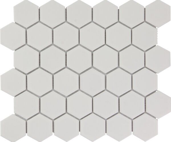 FIN Keramická mozaika bílá Mozaika HEXAGON 5 Bílá Mat 5,1x5,9 (28,1x32,5) cm - AMH13010