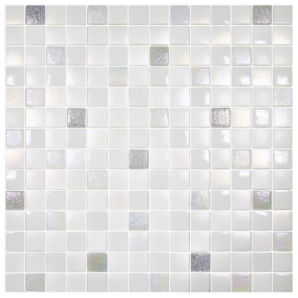 Hisbalit Skleněná mozaika bílá Mozaika TEXTURAS ICE 2,5x2,5 (33,3x33,3) cm - 25ICE