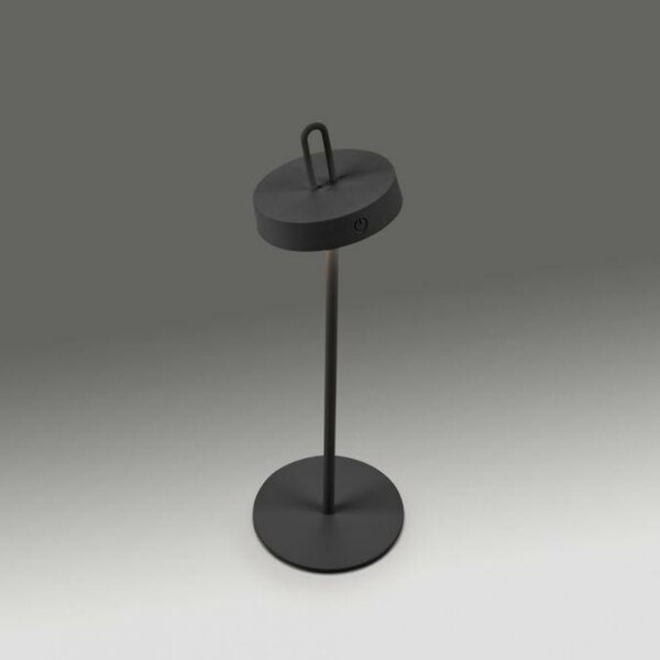 JUST LIGHT LED stolní lampa černá na baterie dotykový stmívač ochrana proti stříkající vodě USB 2700K LD 19310-18