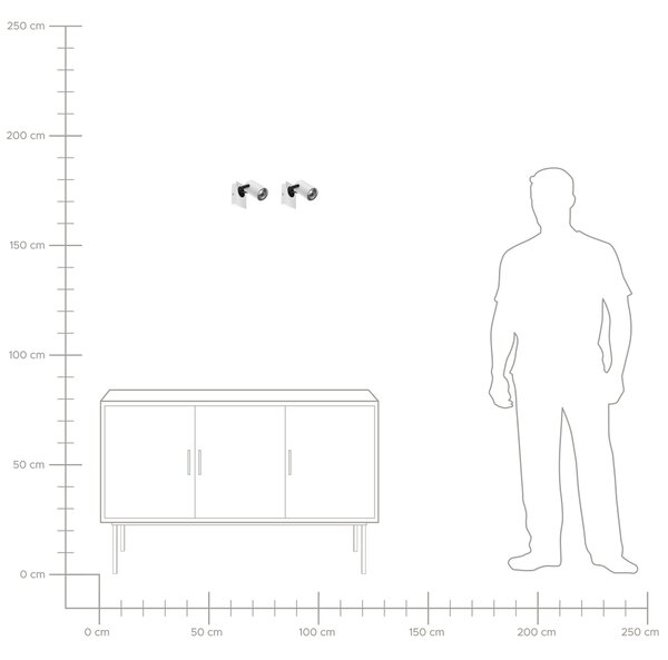 Sada 2 bodových lamp KLIP Nastavitelná Kov Bílá