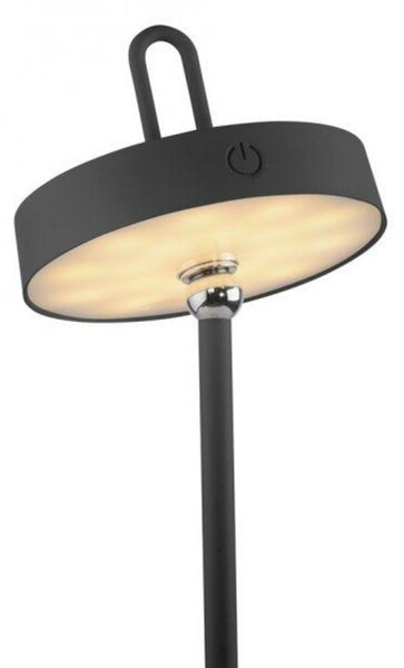 JUST LIGHT LED stolní lampa černá na baterie dotykový stmívač ochrana proti stříkající vodě USB 2700K LD 19310-18
