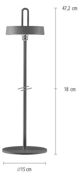 JUST LIGHT LED stolní lampa černá na baterie dotykový stmívač ochrana proti stříkající vodě USB 2700K LD 19310-18