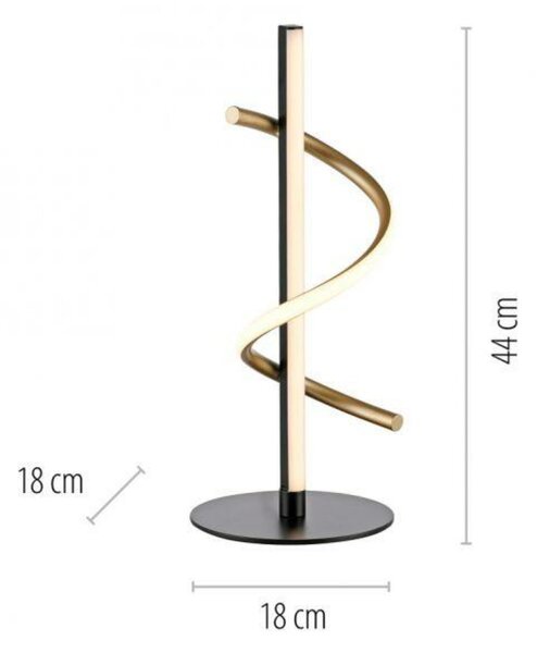 PAUL NEUHAUS JUST LIGHT LED stolní lampa černá mosaz stmívatelné šňůrový stmívač zakřivené 3000K LD 19109-68