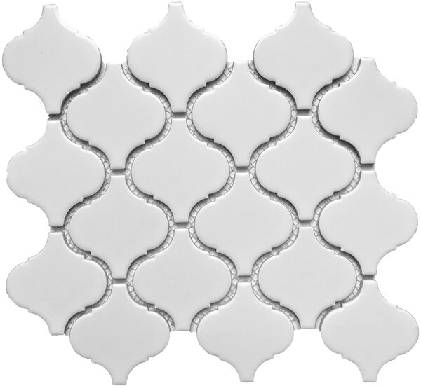 FIN Obklad keramická bílá Mozaika ARABESKA Bílá Lesk 7,4x7,8 (28x24,5) cm - WPALG100