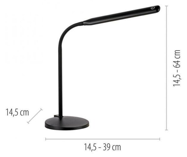 JUST LIGHT LED stolní lampa černá stmívatelné dotykem CCT na psací stůl 2700-5000K LD 11030-18