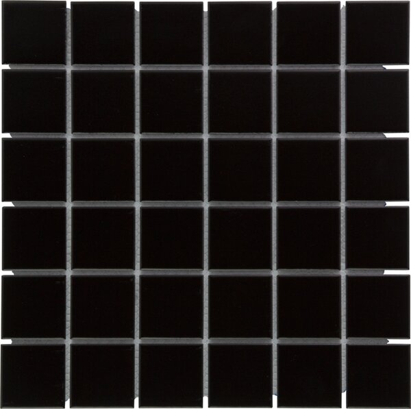 The Mosaic Factory Keramická mozaika černá Mozaika Black mat 48 4,8x4,8 (30,9x30,9) cm - AM13317