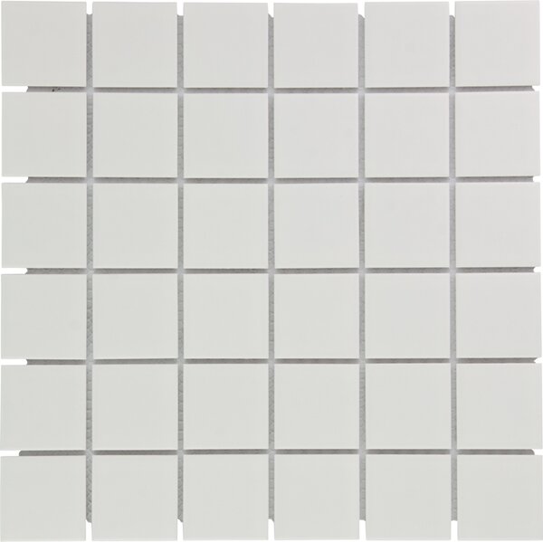 FIN Keramická mozaika bílá Mozaika White mat 48 4,8x4,8 (30,9x30,9) cm - AM13010